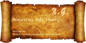 Nosztrai Günter névjegykártya
